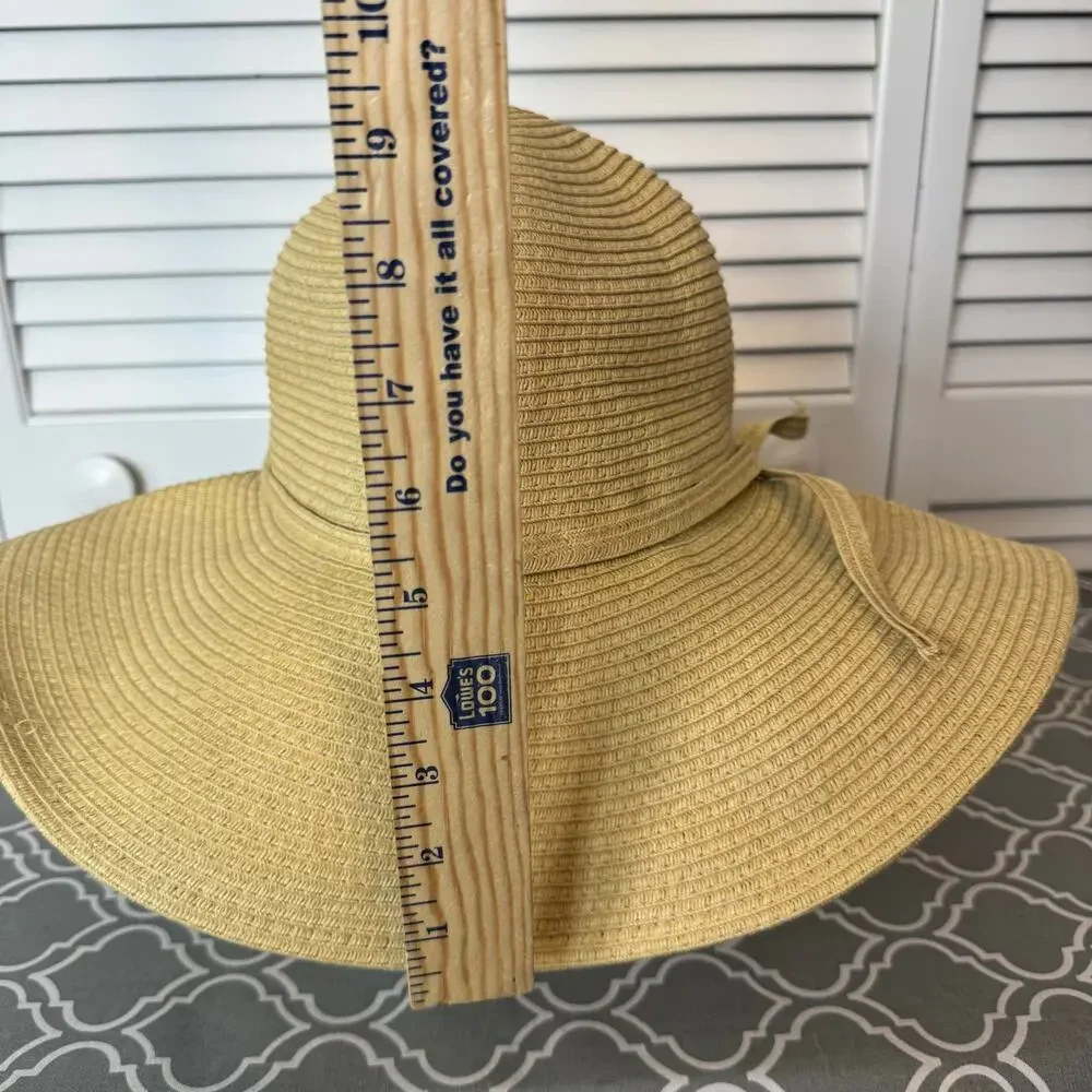 Sun and Sand Large Floppy Straw Beach Hat Summer Vacation Beach Pool Cruise Tan